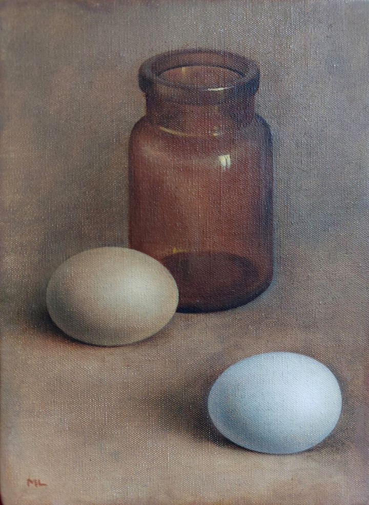 Mariet Lavrijsen Heel fijne gewone dingen, ca. 1975, olieverf op paneel, 15 x 20 cm