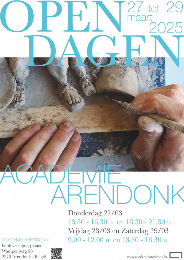 Academie Arendonk Deeltijds Kunstonderwijs DKO Beeldende en Audiovisuele Kunsten BAK Open Dagen hoofdvestigingsplaats 27 tot en met 29 maart 2025